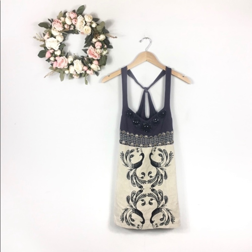 Free People peacock fitted dress